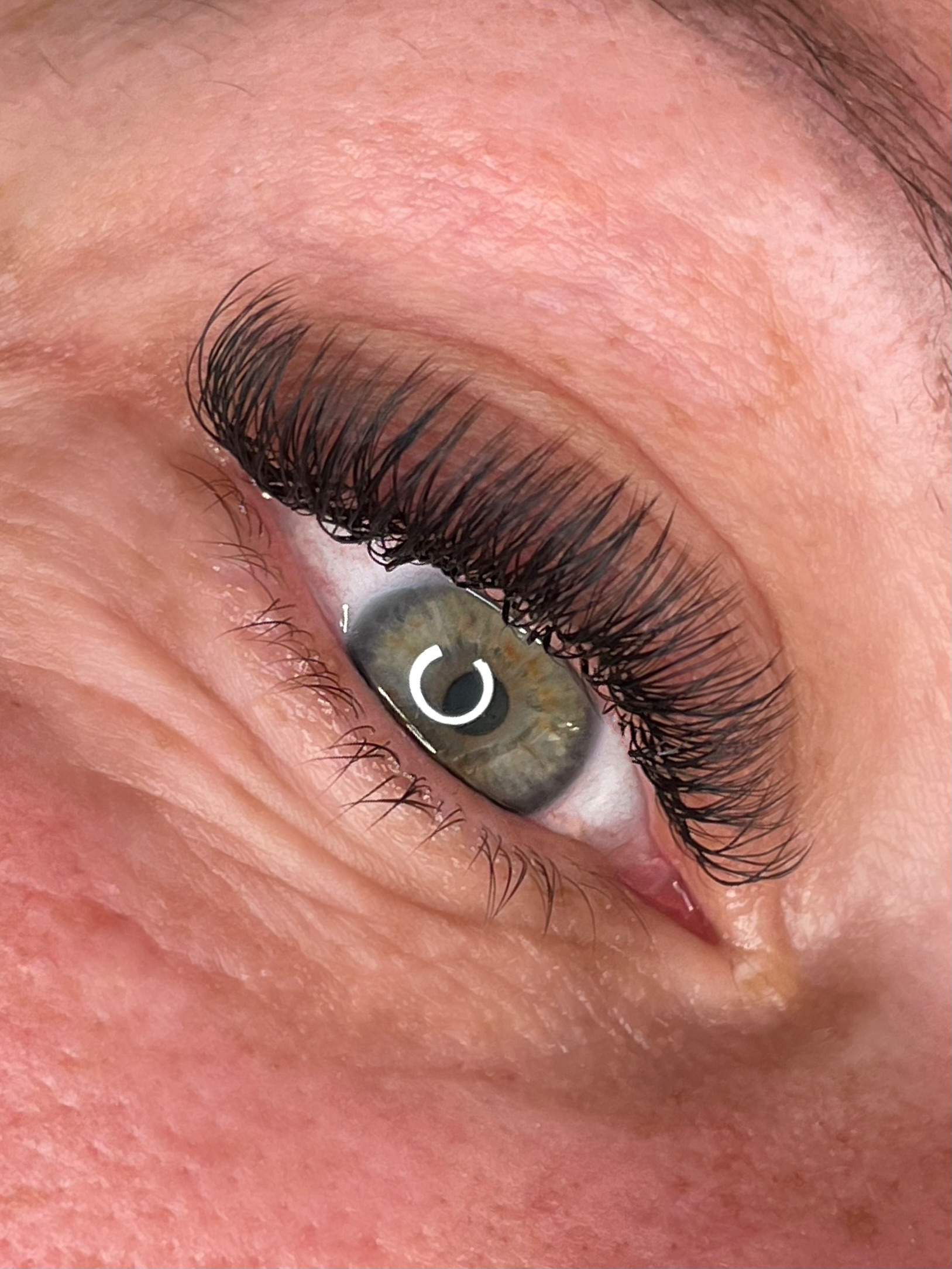 Eyelash extensions close up